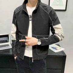 Threebooy Casual Solid Color Men's Jackets Zip V Male Coats Harajuku Deals Cold Aesthetic Joker Luxury Designer