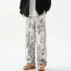 Threebooy American Street Niche Design Straight Drape Casual Pants Men 2025 Spring Summer Fashion Retro Loose Sports Pants Mens Clothing