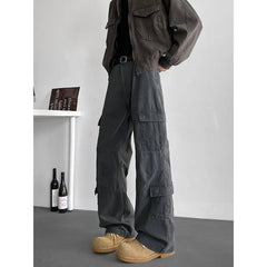 Threebooy Cargo jeans mens Spring Men Baggy Jeans Men Wide Leg Pants Big Pockets Streetwear Trousers Male Loose Denim Pants