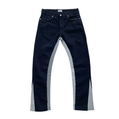 Threebooy Y2K Fashion Patchwork Black Baggy Flare Jeans Pants For Men Clothing Straight Women Casual Long Trousers Ropa Hombre