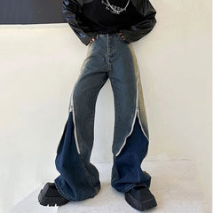 Threebooy Men's Zipper Detail Baggy Jeans