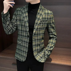 Threebooy Single Breasted Men's Suit Jackets Slim Fit Coat Fashion Male Blazer Thin Original Classic Elegant Korean Style Clothes