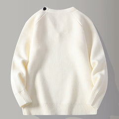 Threebooy 2025 New Autumn Fashion Knit Pullovers Men Solid Color V-Neck Casual Knitted Sweater Mens Loose Streetwear Pullover Sweaters Man