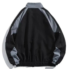 Threebooy Reflective Striped Jacket Men Hip Hop Streetwear Coat Zipper Up Jacket Windbreaker Harajuku Thin Coats Sports Black Blue