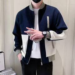 Threebooy Spring Autumn Slim Fit Male Coats Zip V Clothing Fashion Vintage Stylish Harajuku New In Men's Jackets Korean Reviews Many