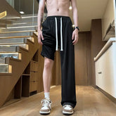 Threebooy New Summer Thin Ice Silk Men's Casual Quick-drying Trousers Loose Straight-drum Pants