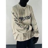 Threebooy American Large-size Lazy Shirt Embroidered Round Neck Sweatshirt Men Women Ne Autumn Winter Retro Gothic Top Hip Hop Streetwear