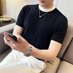 Threebooy men's Summer High Quality Casual Short Sleeve T-shirts/Male Slim Fit Fashion Pure Cotton Round Neck T-shirts Plus Size S-3XL