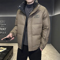 Threebooy Fashion Winter Men's Casual Hooded Duck Down Jackets Loose Windproof Warm Puffer Coats Streetwear Down-Filled Clothes