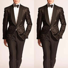 Threebooy Men's Suit 2 Pieces Blazer Pants Shawl Collar Single Breasted Buckle Formal Work Wear Wedding Prom