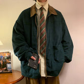 Threebooy American Style Vintage 2025 Men Bomber Jacket Windbreakers Zipper Coats Autumn Loose Cargo Outwear