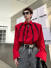 Threebooy Fashion Korean Spring New Long Sleeve Men turndown collar T-shirt Round Collar White Black Red Solid Color Shirts For Male