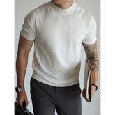 Threebooy Men's Solid Color Slim-fitting Business Commuting Breathable T-shirt Trendy Foreign Trade Cross-border Wholesale