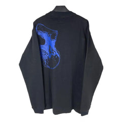 Threebooy Mens Y2k Long-Sleeved T-Shirt Spring Autumn New Fashion Round Neck Printed Skull Unique Design Nose Buckle Silhouette Tops Men