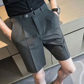 Threebooy Ice Silk Casual Suit Shorts Men's Summer Trendy Brand 5-point Mid-trouser Trousers Belt Drooping High-end Five-point Trousers