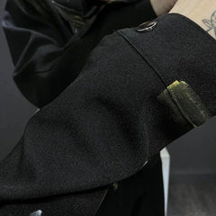 Threebooy Mens Graffiti Print Big Pocket Jacket Spring And Autumn Y2k Streetwear Fashion Workwear Temperament Jacket Men'S Clothing