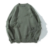 Threebooy Perforated Versatile Korean Hip Hop Men's and Women's Warm American Casual Japanese Vintage Versatile Sweater Knitwear Couple Sweater