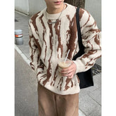 Threebooy Autumn/Winter Trendy Streetwear Knit Sweater For Men Thickened Casual Crew Neck Top Versatile Fashion Outerwear
