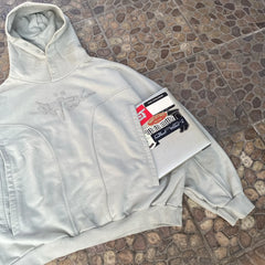 Threebooy Gothic Letter Embroidered Pullover Clothes Y2k Hoodies Women Harajuku Oversized Pockets Button Stand Collar Sweatshirt Hoodie