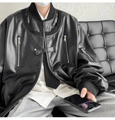 Threebooy Clothing Leather Jackets for Men Japanese Vintage Clothes Men's Spring Jackets Motorcycle Coat Bomber Male Coats Man