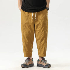 Threebooy Ice Silk Workwear Pants Men's Summer Thin Loose Straight Casual Eight Nine Quick Dry Sports Trousers Polyester Fiber Leisure...