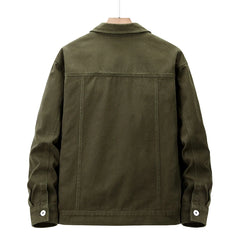 Threebooy Male American Casual Jackets Versatile Lapel Collars Multiple Pockets Workwear Tops Solid Color High Quality Men's Clothing