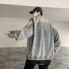 Threebooy High Street Denim Jacket Trendy Brand Men Handsome High-end Jacket