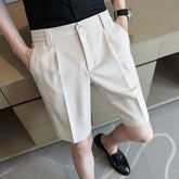 Threebooy British Style Summer Thin Shorts New Men's Naples Business Casual Short Pants Fashion Slim Fit Formal Suits Shorts Homme 28-36