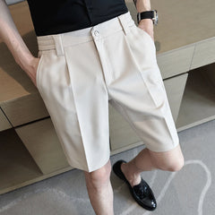 Threebooy British Style Summer Thin Shorts New Men's Naples Business Casual Short Pants Fashion Slim Fit Formal Suits Shorts Homme 28-36