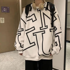 Threebooy Hoodless Sweatshirt MenNew Loose Large Size High Street Trendy Brand Round Neck Jacket