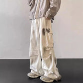 Threebooy Splash Ink Tie Dye Hanging Work Clothes Jeans for Men and Women Trendy American Hip-hop Loose Straight Leg Pants Instagram Style