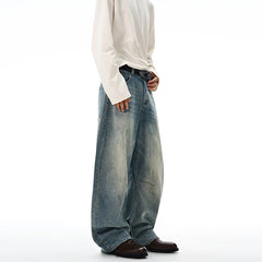 Threebooy Vintage Baggy Men's Jeans Y2K Pants Autumn New American Hip Hop Streetwear Cotton Loose Wide Legs Denim Trousers Oversize