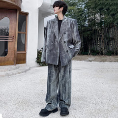 Threebooy Men's Elite Velour Blazer & Pants 2-Piece Set