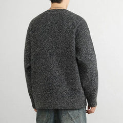 Threebooy Korean Fashion Trend Pure Color Simple Y2k Sweater Men Spring Autumn New Style Casual Loose Lazy Style Pullover Sweater Men