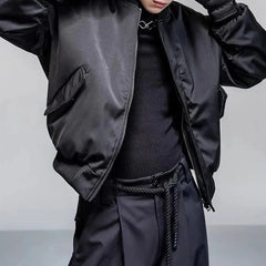 Threebooy American Street Fashion Solid Color Warm Loose Silhouette Cotton Clothing Mens Autumn And Winter New Thick Casual Pilot Jacket