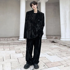 Threebooy Men's Elite Velour Blazer & Pants 2-Piece Set
