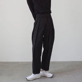 Threebooy Summer New Men's Solid Color Wrinkled Velcro High Waist Trousers Retro Casual Fashion Trend Simple Loose Niche Men's Bottoms