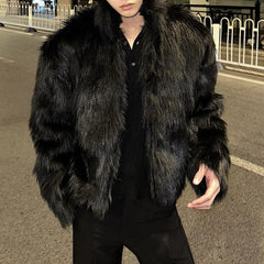 Threebooy New Fashion Trend Solid Color Versatile Autumn And Winter Imitation Fur Coat Men'S Street Thick Warm Wool Coat Mens Clothing
