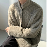 Threebooy American retro faux fur fur coat men's short style solid color mink fur winter jacket