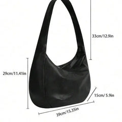 Threebooy Vintage Ins Casual Crossbody Large Capacity Single Shoulder Tote Bags Washed Pleated Leather Bags
