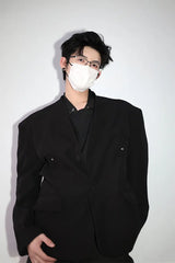 Threebooy Bazer men 2025 Autumn new Fashionable men's round-neck suit jacket High-quality men's coat Banquet Dress