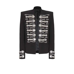 Threebooy Retro Court Men Suit 2 Pieces Blazer Pant Peaked Lapel Crystal Heavy Handmade Embroidered Coat Party