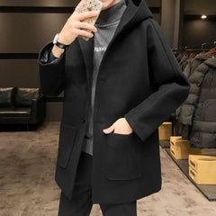 Threebooy Solid Color Slim Fit Male Coats Trendy High Quality Y2k Luxury Designer New In Men's Hoodie Jackets