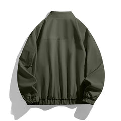 Threebooy Thin Stand Collar Workwear Jacket Men New Spring Autumn Men's Solid Color Coat Zipper Fashion Windproof Bomber Jackets Man