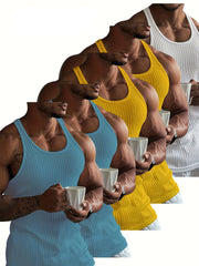 Threebooy Breathable Quick-dry Vests Summer Breathable Sports Vests For Men Quick-dry Sleeveless Solid Color Gym Tops For Training