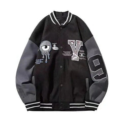 Threebooy spring autumn Season Men's Embroidered Jacket Loose-Fit American Style Street Hip Hop Fashion Trendy Baseball Uniform