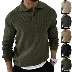 Threebooy Turn Down Collar Vintage Sweater Men Korean Trend Baggy Knitted Sweaters Men Fashion Slim Fit Casual Sweatshirts Male Tops