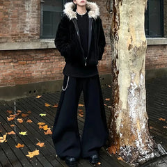 Threebooy Korean Mens High Quality Fashion Y2k Hooded Jacket Autumn And Winter New High Street Trend Thick Warm Casual Coat Jacket Men