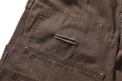 Threebooy Mens Ripped Hole Cargo Pants Harajuku Baggy Casual Lumberjack Trousers Men Streetwear Vintage Splicing Cotton Wide Leg Pant Male