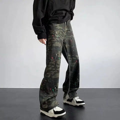 Threebooy Y2K Fashion Camouflage Baggy Tracksuit Cargo Pants For Men Clothing Zipper Design Women Casual Long Trousers Pantalon Homme